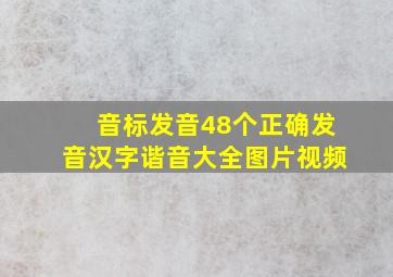 音标发音48个正确发音汉字谐音大全图片视频