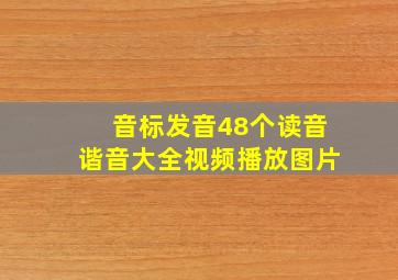 音标发音48个读音谐音大全视频播放图片