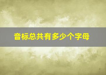 音标总共有多少个字母