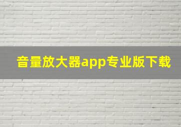 音量放大器app专业版下载