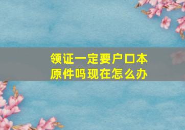 领证一定要户口本原件吗现在怎么办