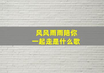 风风雨雨陪你一起走是什么歌