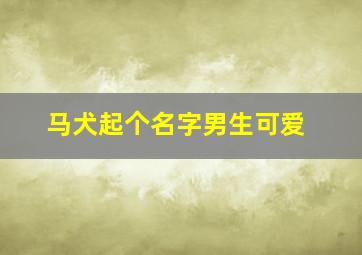 马犬起个名字男生可爱