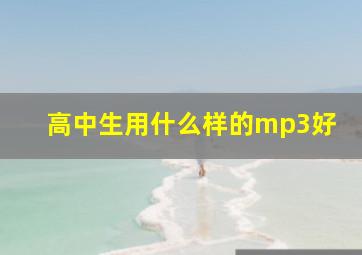 高中生用什么样的mp3好