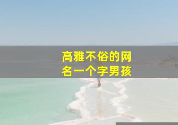 高雅不俗的网名一个字男孩