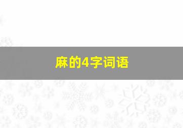 麻的4字词语