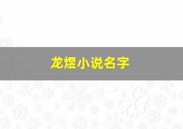 龙煜小说名字