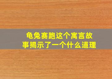 龟兔赛跑这个寓言故事揭示了一个什么道理